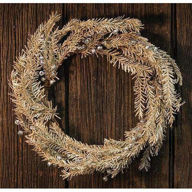 Silver Bell Glitter Pine Wreath - The Fox Decor